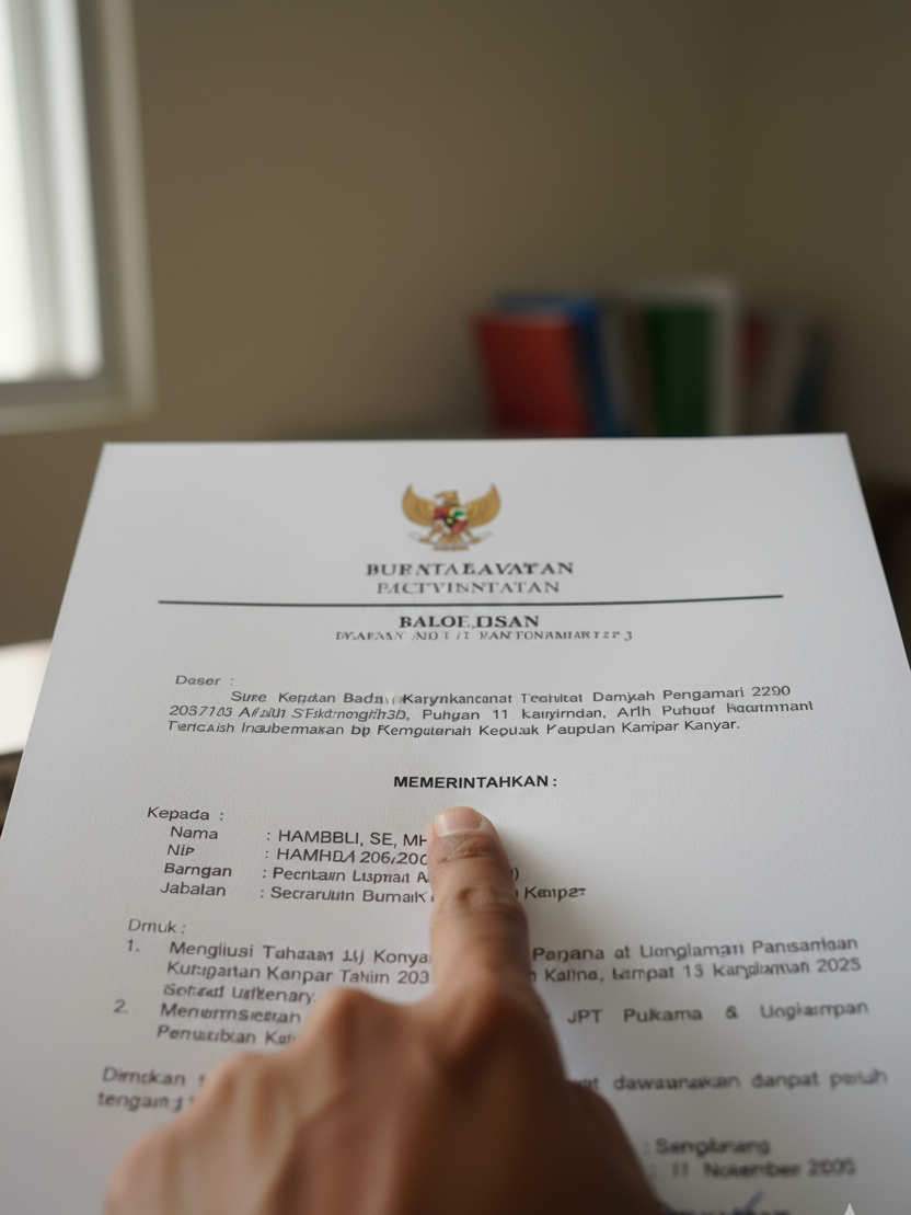 Sekda Kampar Hambali membongkar dugaan Kebijakan Cacat Hukum Bupati Kampar.